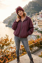 CHECK ZIP-UP HOODED JACKET
