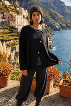 BUTTON ASYMMETRIC SOFT KNIT JUMPER