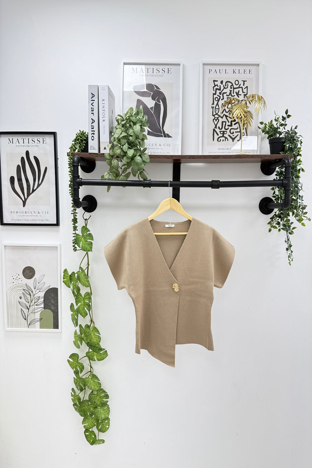 ASYMMETRIC GOLD BUTTON KNITTED TOP (Copy) (15248939385216)