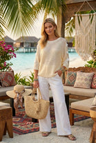 FLORAL APPLIQUE OPEN KNITTED TOP