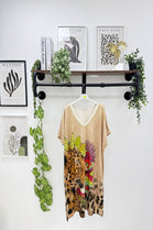 Abstract print glitter tunic (15251640910208)