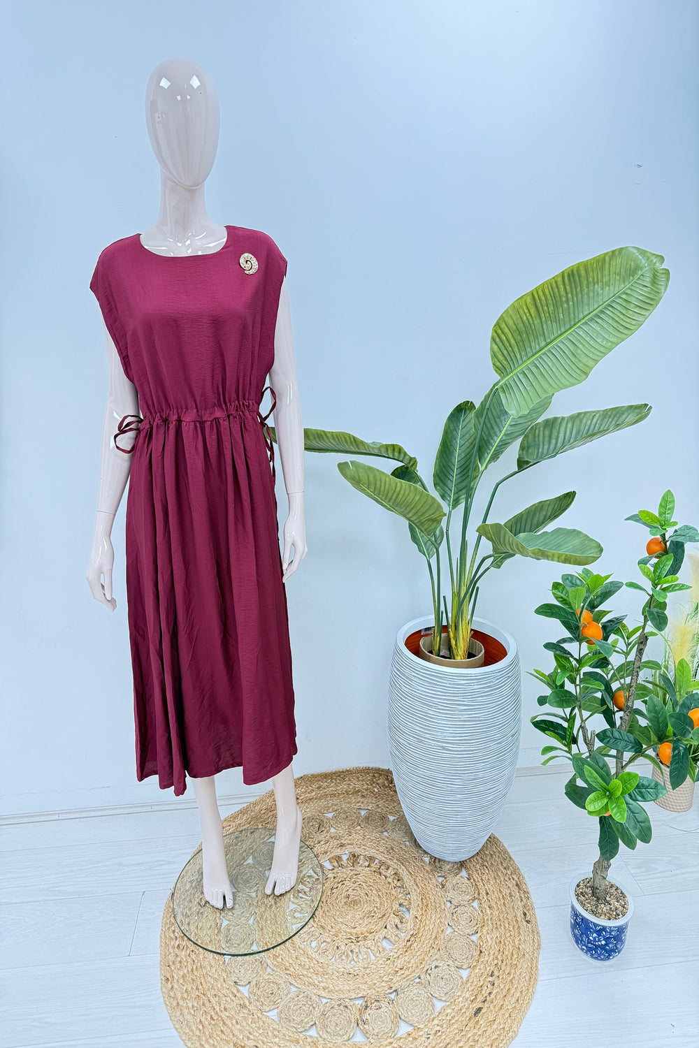 Gathered detail Dress (15251634618752)
