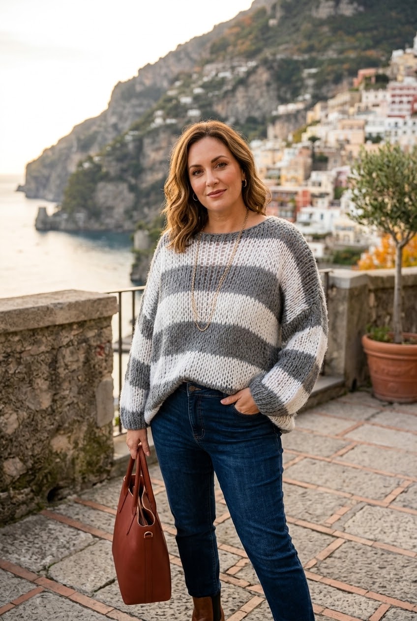 OVERSIZED JAMIE STRIPE KNIT JUMPER