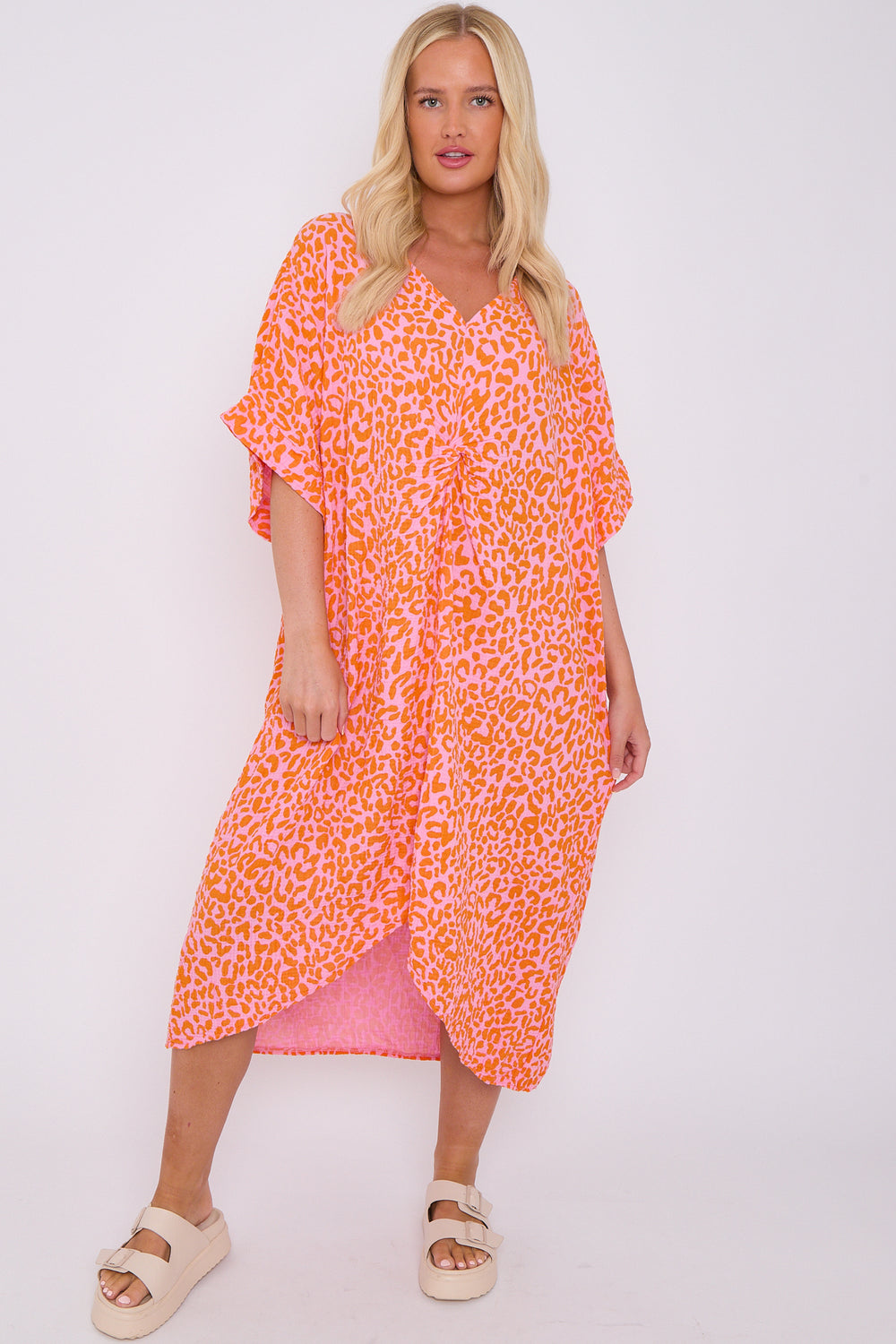 LEOPARD KNOT DRESS (8597077852408) (15154168103296)