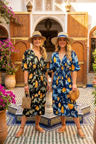 LEMON PRINT GATHERED DRESS(MIXED COLOUR PACK)