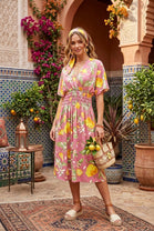 LEMON PRINT GATHERED DRESS(MIXED COLOUR PACK)