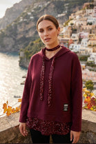 SEQUIN STRING DETAIL SWEAT HOODIE