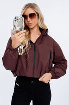 Zip detail hooded raincoat (15255297982848)