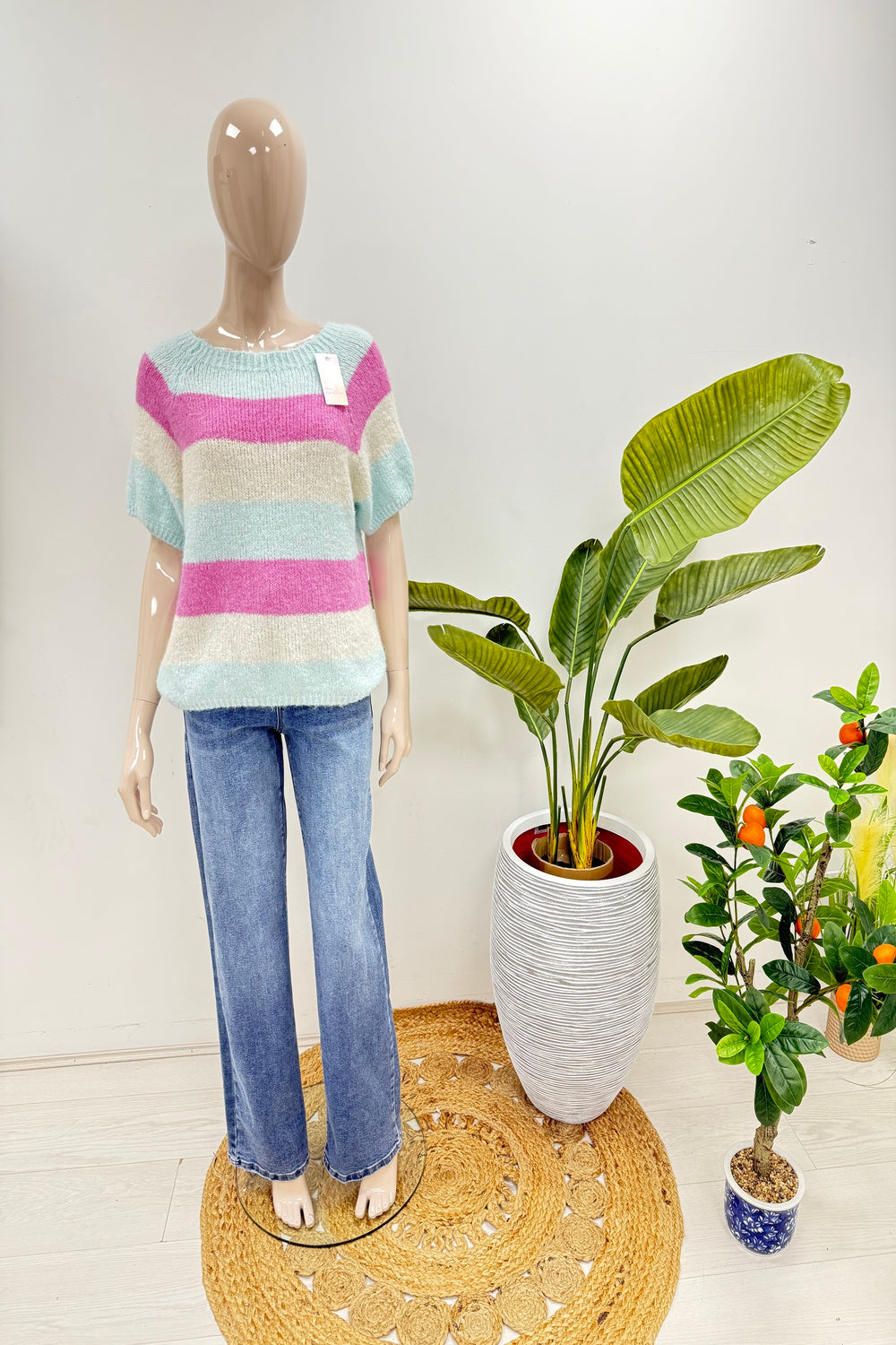 Colour striped knitted Jumper (15255334191488)