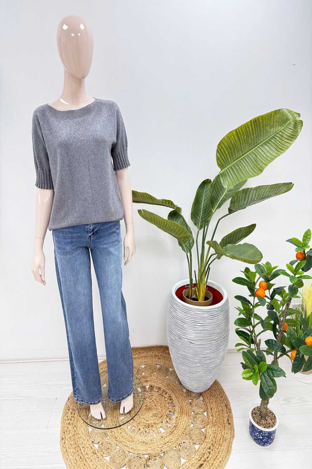 Puff sleeve Knit Jumper (15255350149504)