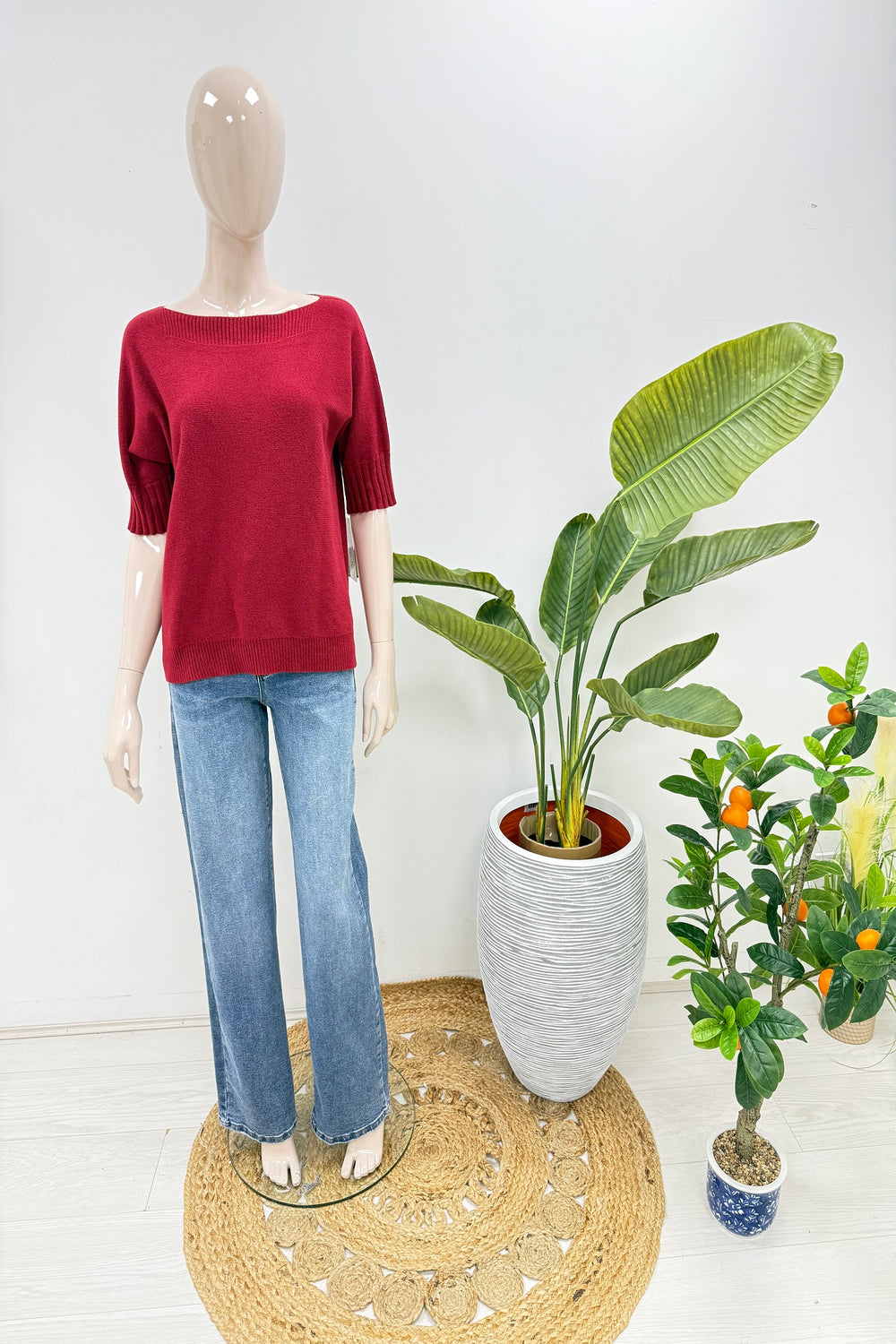 Puff sleeve Knit Jumper (15255351296384)