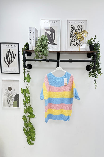 Colour striped knitted Jumper (15255331635584)