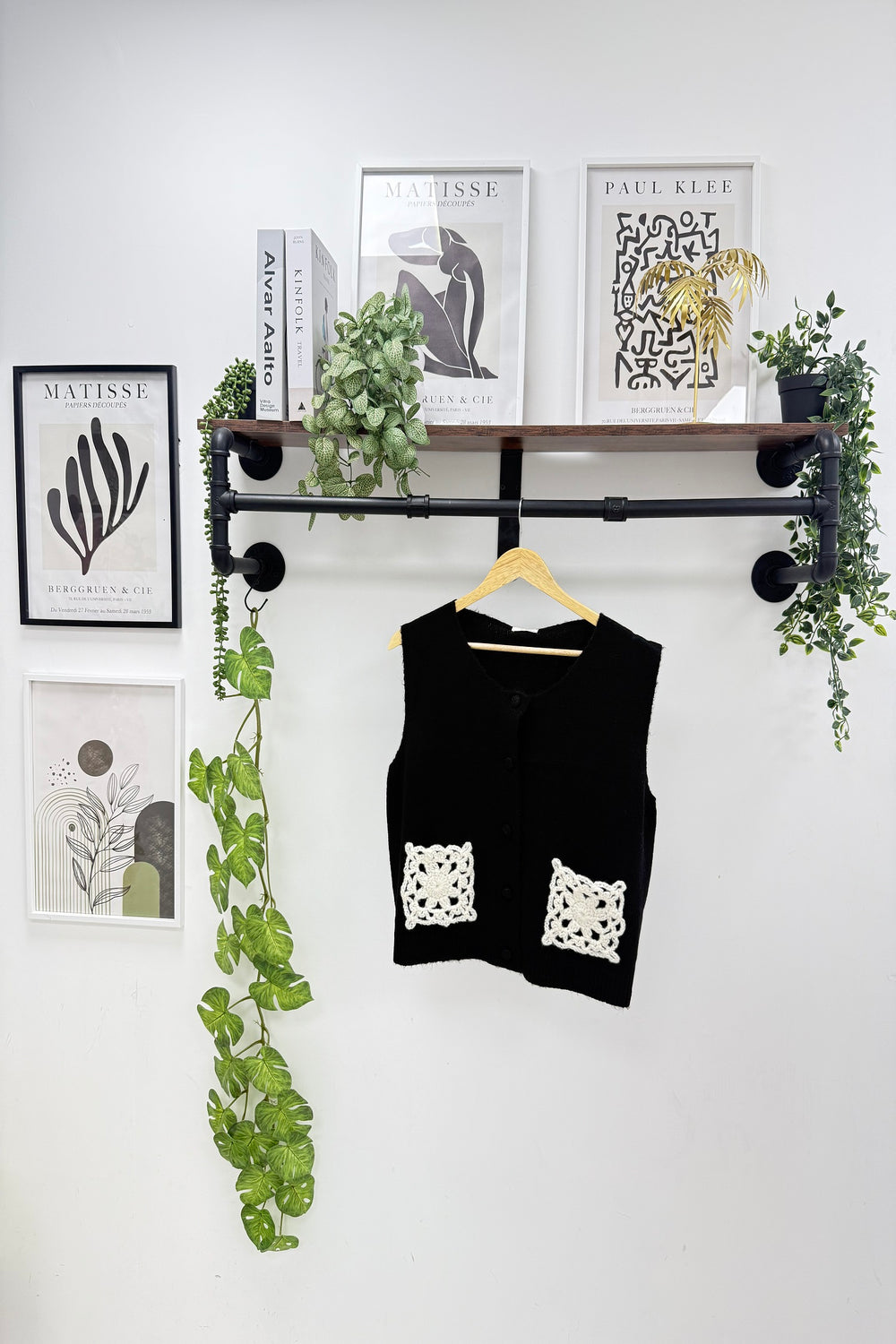 Crochet pocket detail knit top (15255287890304)