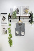 Crochet pocket detail knit top (15255283532160)