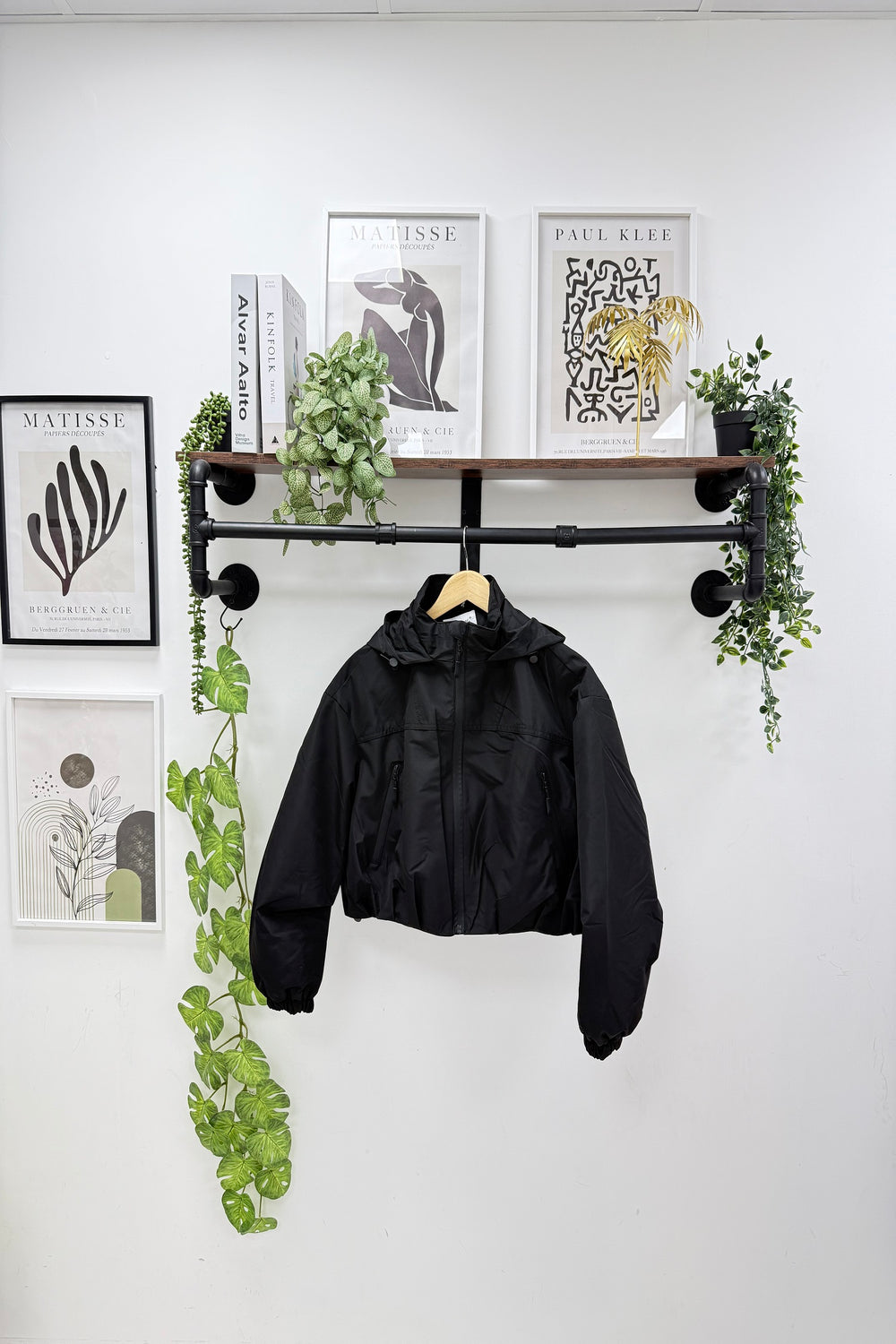 Zip detail hooded raincoat (15255296377216)