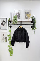 Zip detail hooded raincoat (15255296377216)