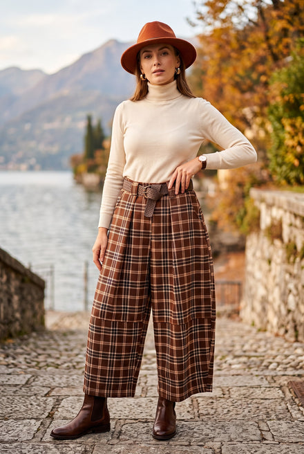 BELTED SOFT FEEL TROUSERS