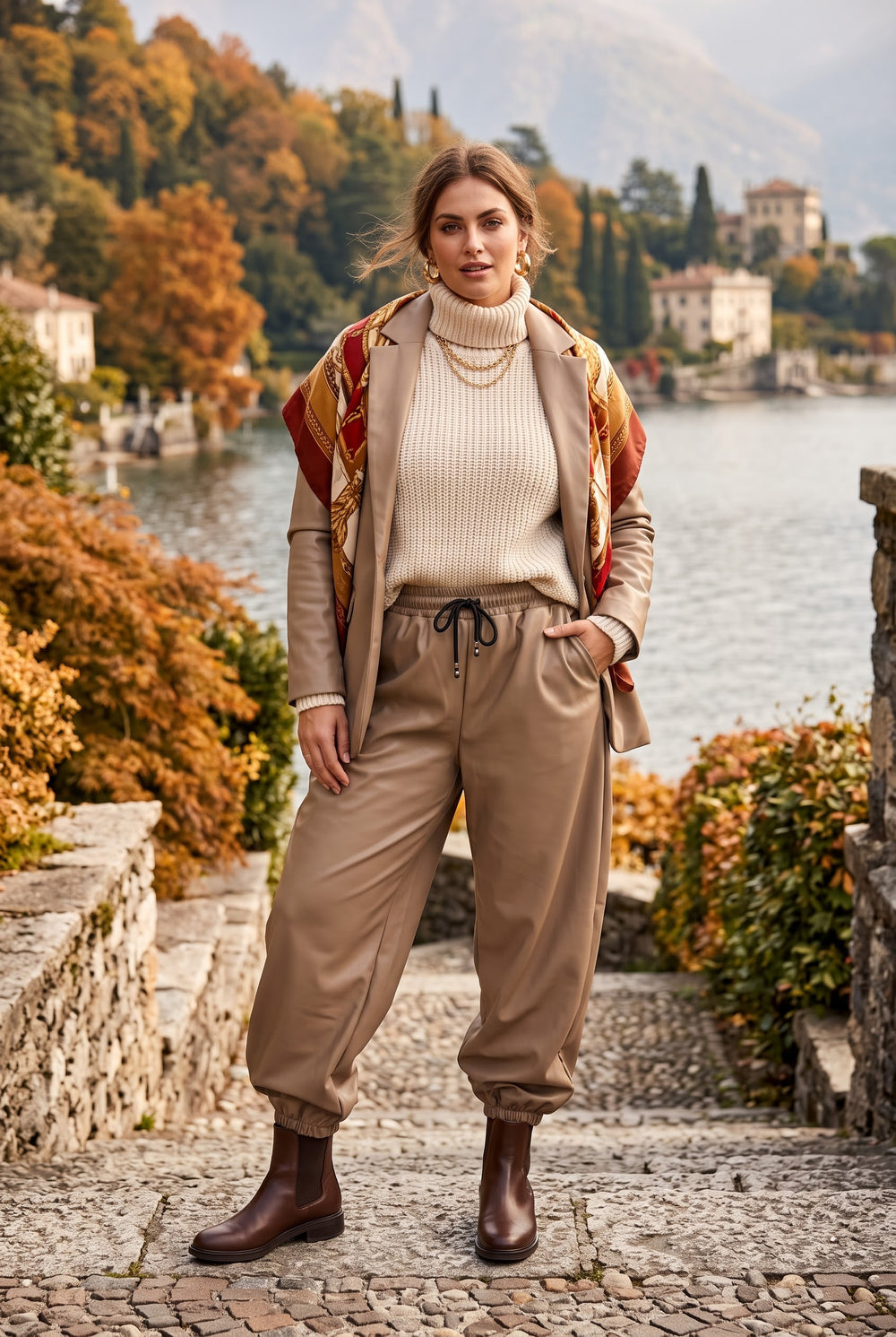 DRAWSTRING PU-TRACK TROUSER