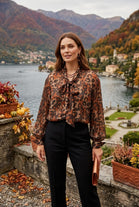 LEOPARD PRINT PUSSY-BOW BLOUSE