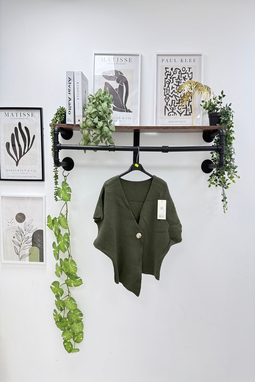 Asymmetric Button knit top (15258655621504)