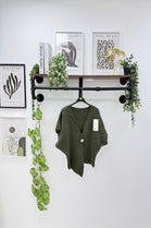 Asymmetric Button knit top (15258655621504)