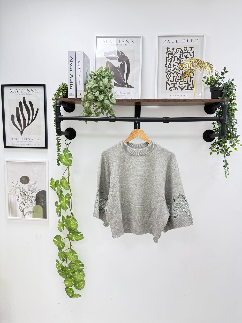 Lace sleeve knit Jumper (15258338296192)