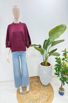 Lace sleeve knit Jumper (15258352583040)