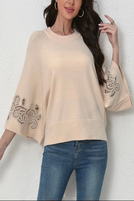 Lace sleeve knit Jumper (15258308772224)