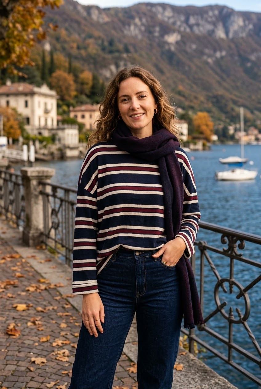 STRIPED DROP SHOLDER OVERSIZED SWEATSHIRT