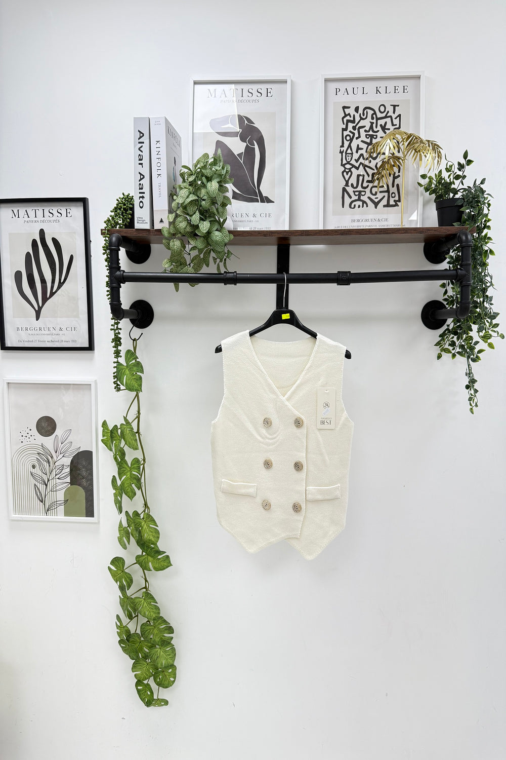 Double Breasted fine knit waistcoat (15262757814656)