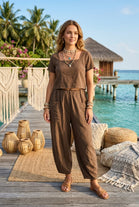 VISCOSE BARREL TROUSER