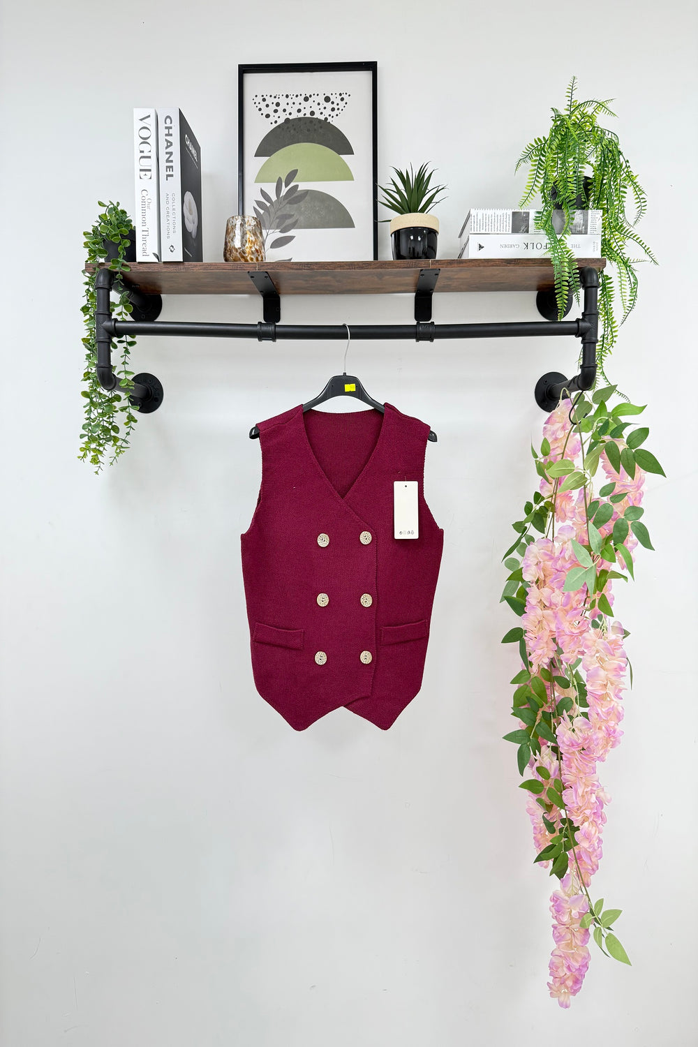 Double Breasted fine knit waistcoat (15262752539008)