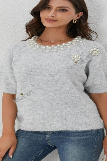 Neck pearl detail Jumper (15262779310464)