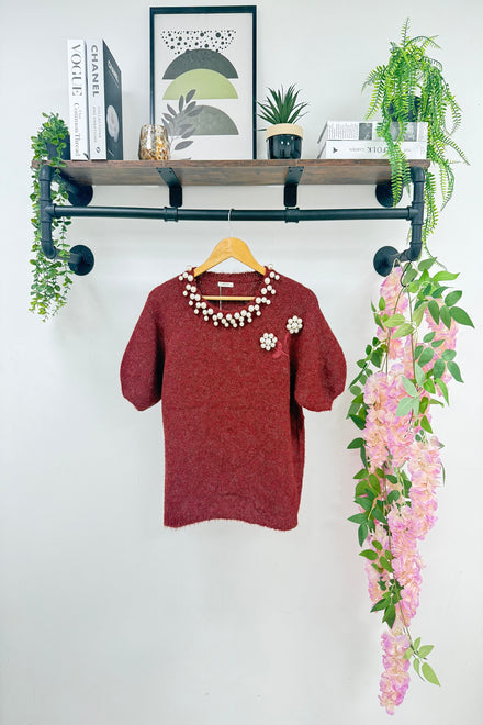 Neck pearl detail Jumper (15262777639296)