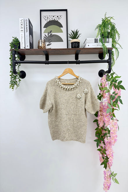 Neck pearl detail Jumper (15262780981632)