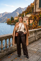 FAUX-LEATHER STRAIGHT LEG TROUSER