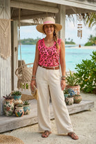 LEOPARD FRILL HEM RIBBED VEST