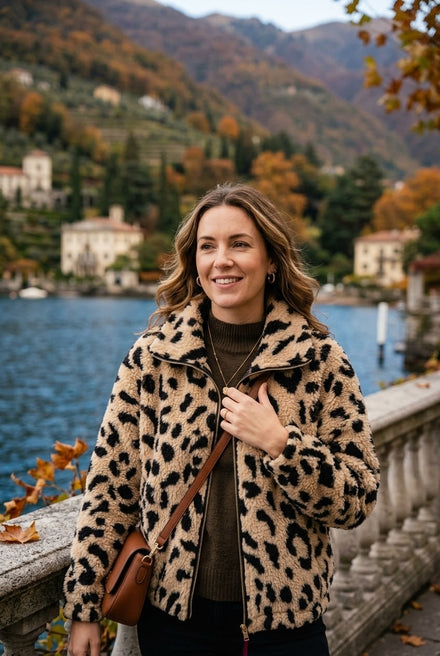 TEDDY FLEECE LEOPARD JACKET