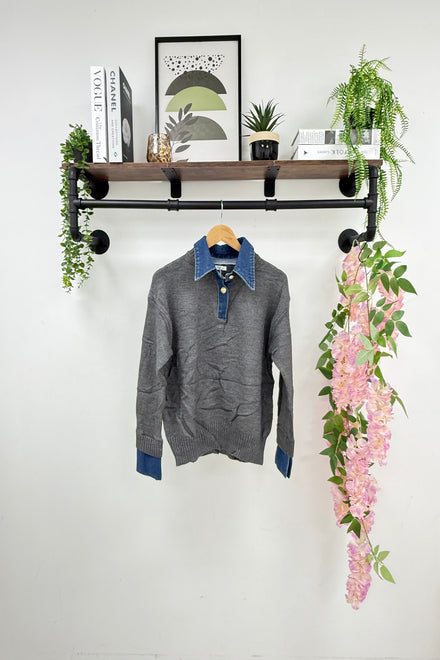 Denim Collar Jumper (15266261172608)