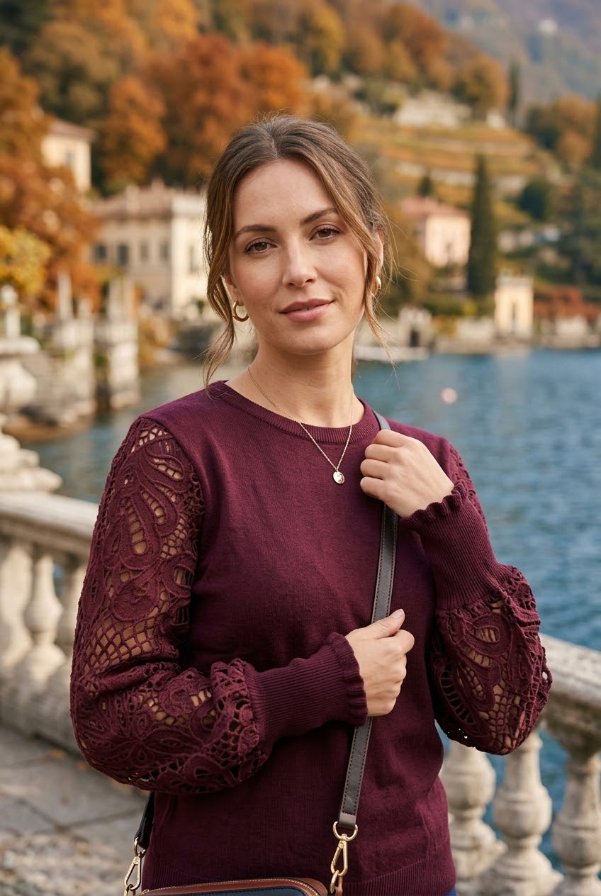 LACE SLEEVE JUMPER