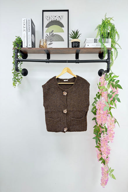 Flower button knit Jumper (15266353348992)