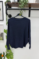 GLITTER BATWING FINE KNIT JUMPER