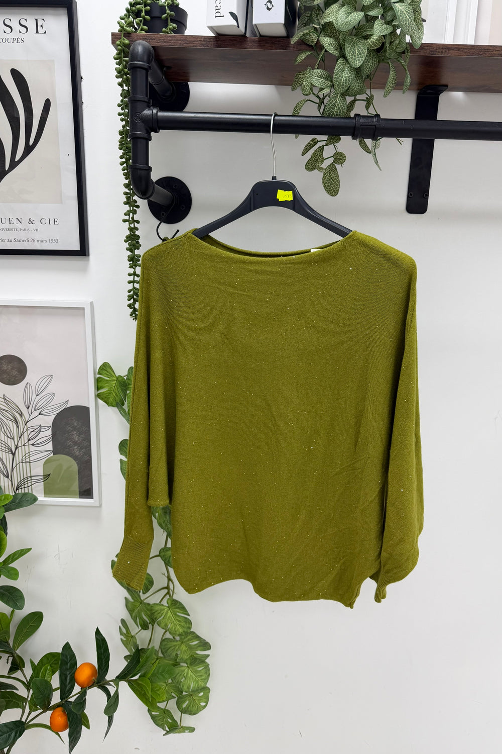 GLITTER BATWING FINE KNIT JUMPER