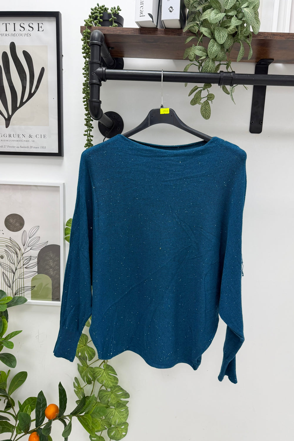 GLITTER BATWING FINE KNIT JUMPER