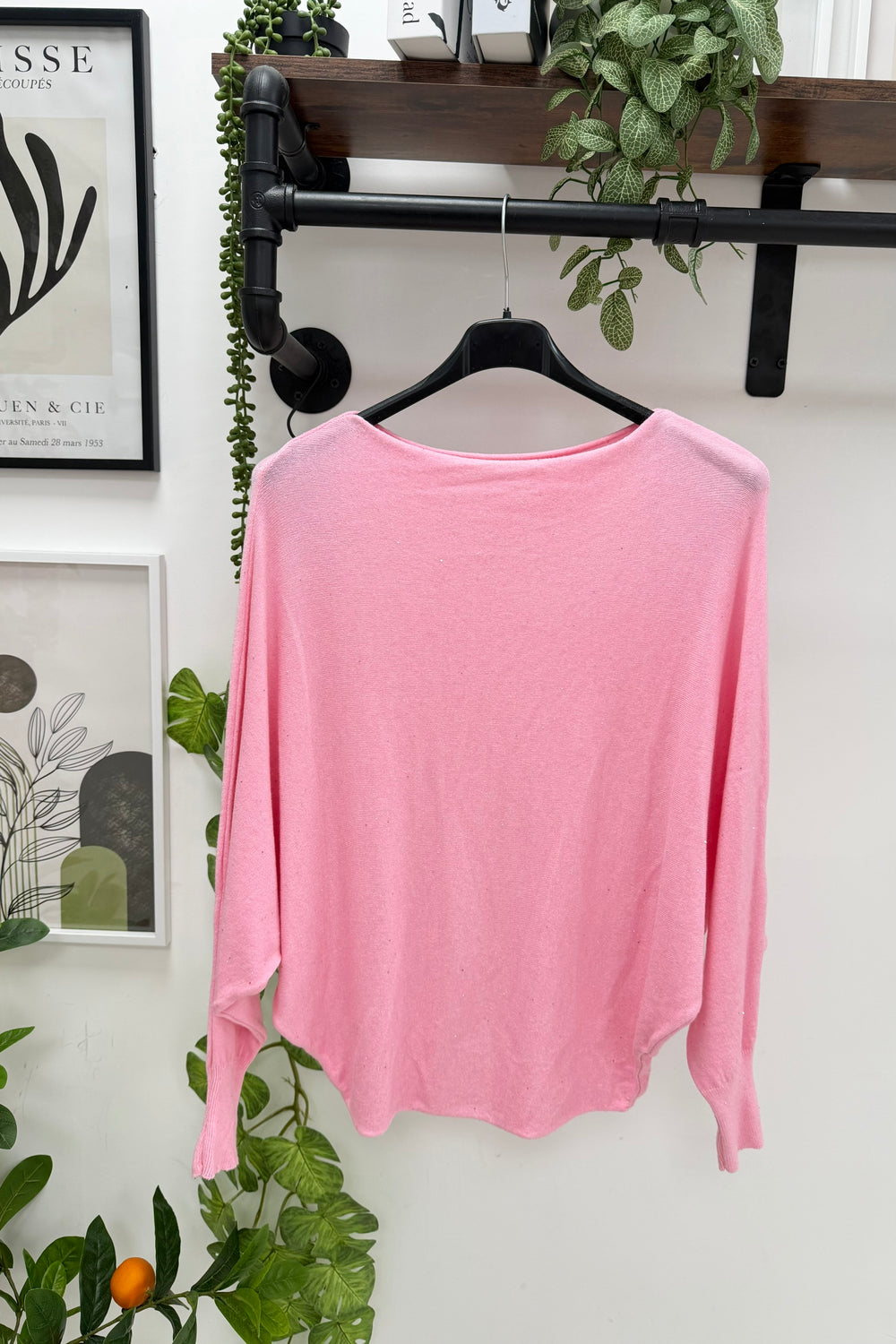 GLITTER BATWING FINE KNIT JUMPER