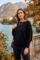 GLITTER BATWING FINE KNIT JUMPER