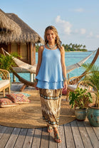 CAMI PLEATED TIERED TOP