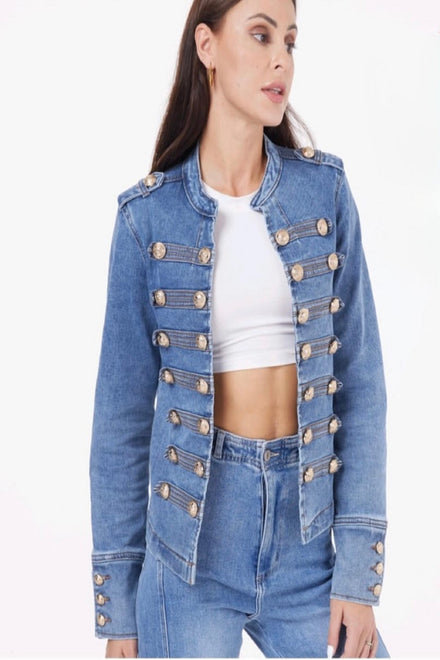 Gold button denim jacket (15277831061888)