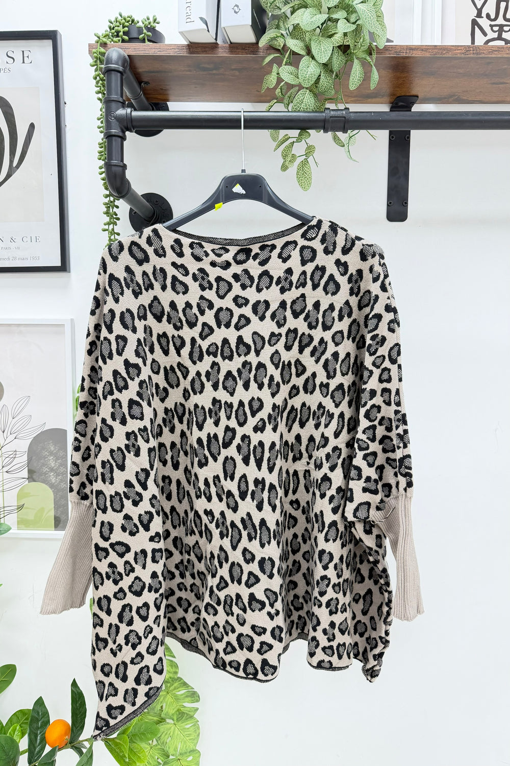 LEOPARD  BOXYFIT JUMPER