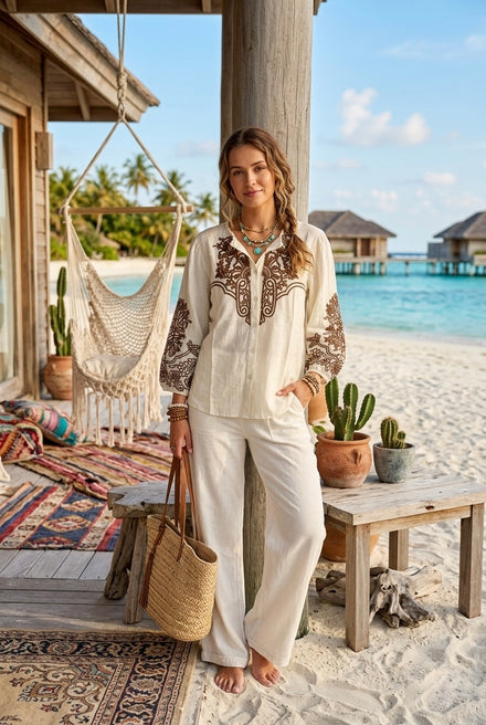 EMBROIDERED BOHO BLOUSE